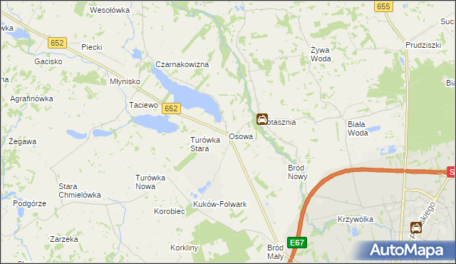 mapa Osowa gmina Suwałki, Osowa gmina Suwałki na mapie Targeo