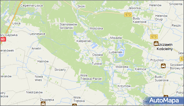 mapa Osowia, Osowia na mapie Targeo