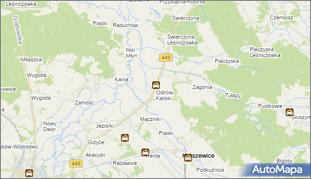 mapa Ostrów Kaliski, Ostrów Kaliski na mapie Targeo