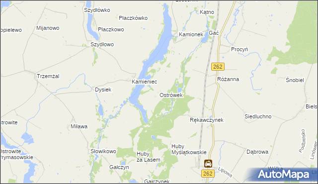 mapa Ostrówek gmina Orchowo, Ostrówek gmina Orchowo na mapie Targeo