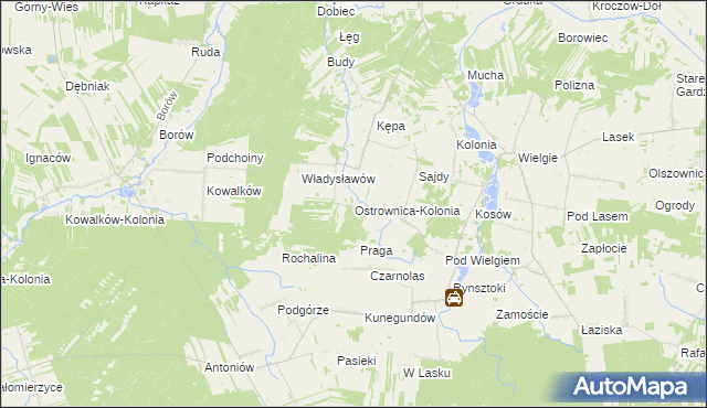 mapa Ostrownica-Kolonia, Ostrownica-Kolonia na mapie Targeo