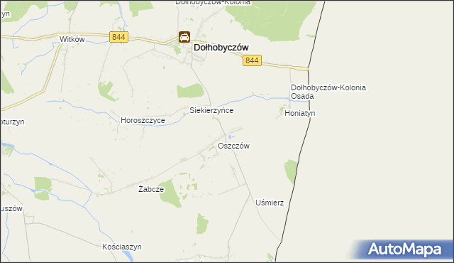 mapa Oszczów-Kolonia, Oszczów-Kolonia na mapie Targeo