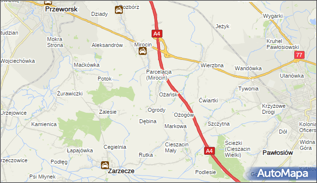 mapa Ożańsk, Ożańsk na mapie Targeo