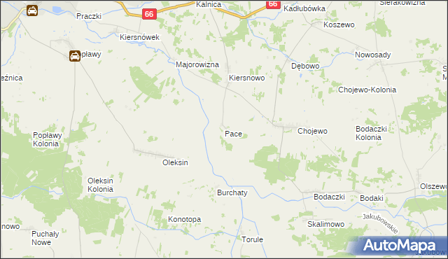 mapa Pace, Pace na mapie Targeo