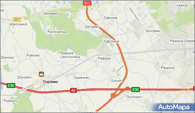 mapa Palędzie, Palędzie na mapie Targeo