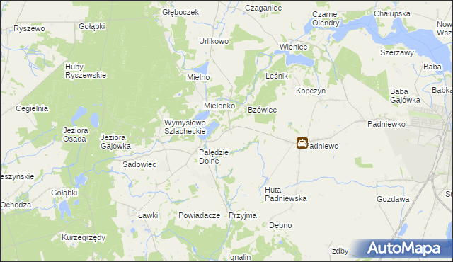 mapa Palędzie Kościelne, Palędzie Kościelne na mapie Targeo