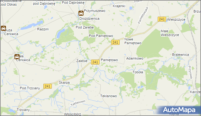 mapa Pamiętowo, Pamiętowo na mapie Targeo