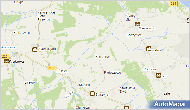 mapa Parszkowo, Parszkowo na mapie Targeo