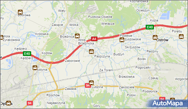 mapa Paszczyna, Paszczyna na mapie Targeo