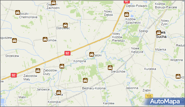 mapa Patoki gmina Nieborów, Patoki gmina Nieborów na mapie Targeo