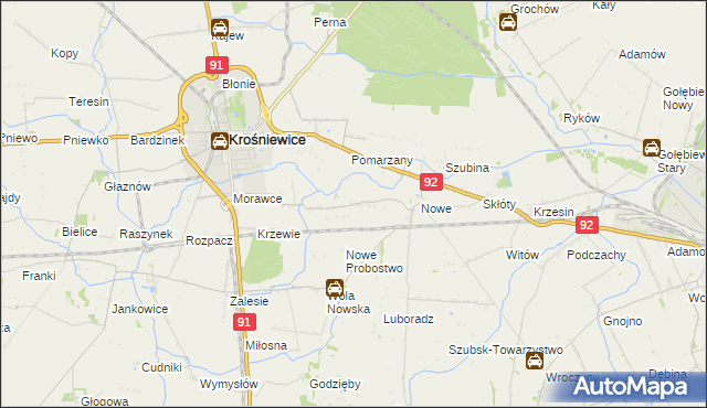 mapa Pawlikowice gmina Krośniewice, Pawlikowice gmina Krośniewice na mapie Targeo