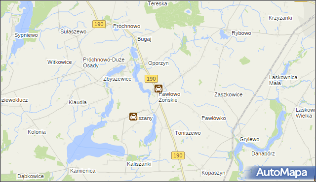 mapa Pawłowo Żońskie, Pawłowo Żońskie na mapie Targeo