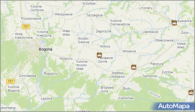 mapa Pęcławice Górne, Pęcławice Górne na mapie Targeo