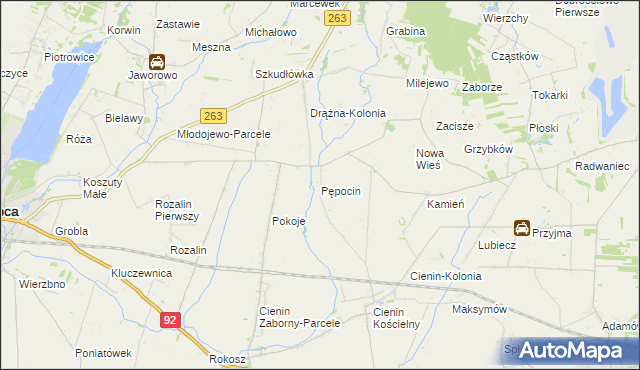 mapa Pępocin, Pępocin na mapie Targeo