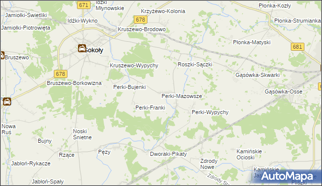 mapa Perki-Mazowsze, Perki-Mazowsze na mapie Targeo