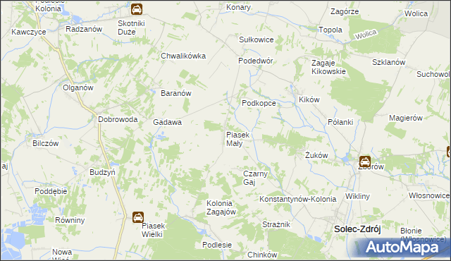 mapa Piasek Mały, Piasek Mały na mapie Targeo