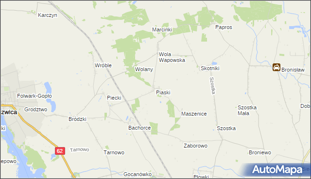 mapa Piaski gmina Kruszwica, Piaski gmina Kruszwica na mapie Targeo