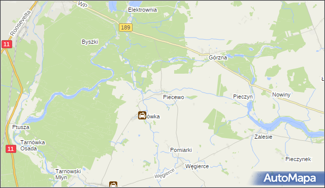 mapa Piecewo gmina Tarnówka, Piecewo gmina Tarnówka na mapie Targeo