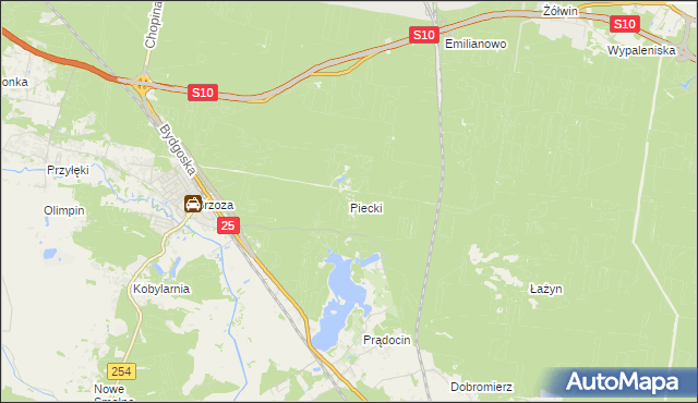 mapa Piecki gmina Nowa Wieś Wielka, Piecki gmina Nowa Wieś Wielka na mapie Targeo