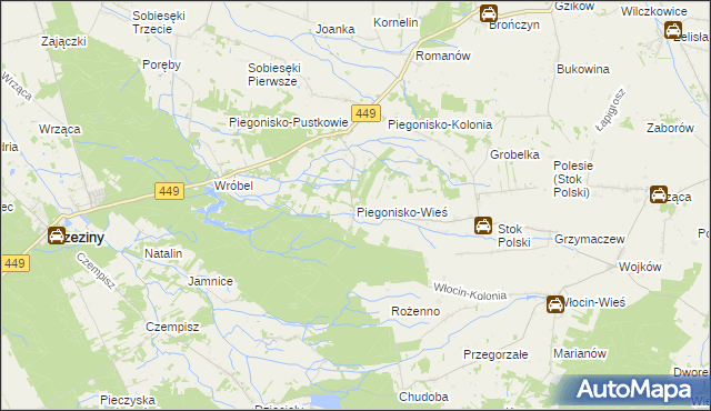 mapa Piegonisko-Wieś, Piegonisko-Wieś na mapie Targeo