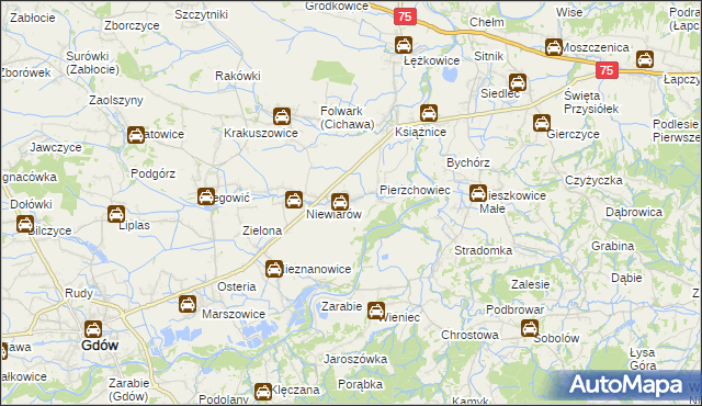 mapa Pierzchów, Pierzchów na mapie Targeo