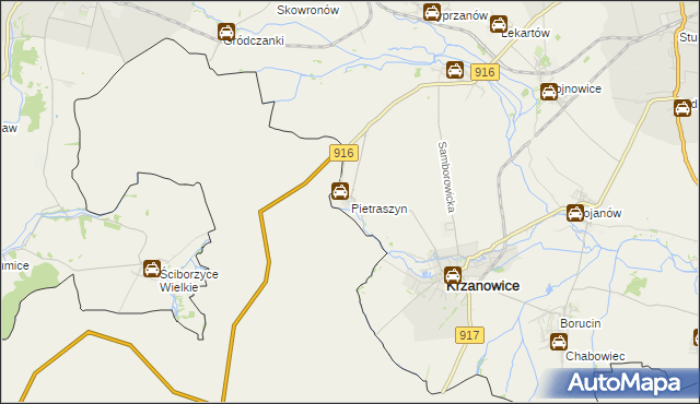 mapa Pietraszyn, Pietraszyn na mapie Targeo