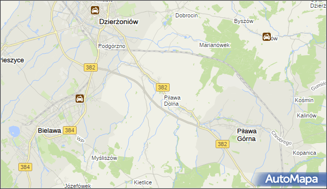 mapa Piława Dolna, Piława Dolna na mapie Targeo