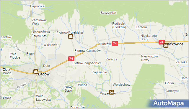 mapa Piórków-Kolonia, Piórków-Kolonia na mapie Targeo