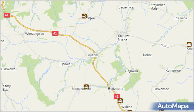 mapa Piorunkowice, Piorunkowice na mapie Targeo