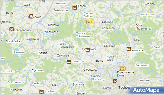 mapa Piotrkowice gmina Tuchów, Piotrkowice gmina Tuchów na mapie Targeo