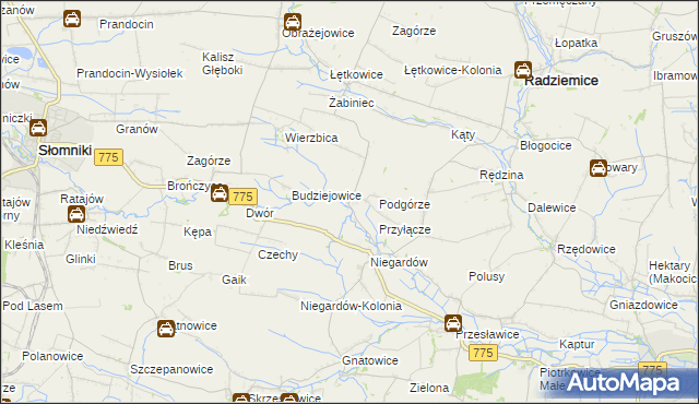 mapa Piotrkowice Wielkie, Piotrkowice Wielkie na mapie Targeo