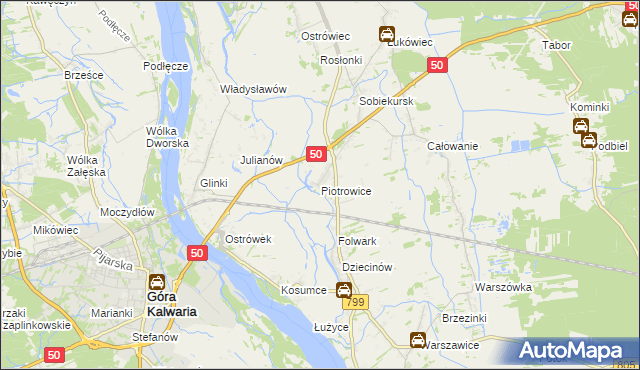 mapa Piotrowice gmina Karczew, Piotrowice gmina Karczew na mapie Targeo