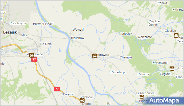 mapa Piskorowice, Piskorowice na mapie Targeo