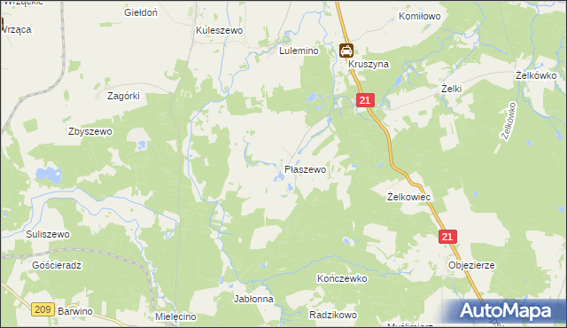 mapa Płaszewo, Płaszewo na mapie Targeo