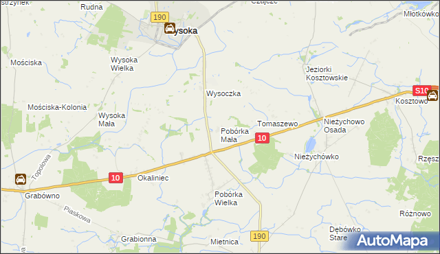 mapa Pobórka Mała, Pobórka Mała na mapie Targeo