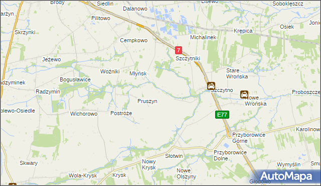 mapa Poczernin gmina Płońsk, Poczernin gmina Płońsk na mapie Targeo