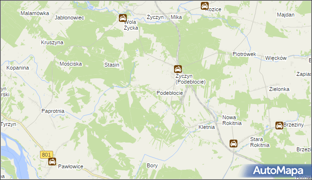 mapa Podebłocie, Podebłocie na mapie Targeo