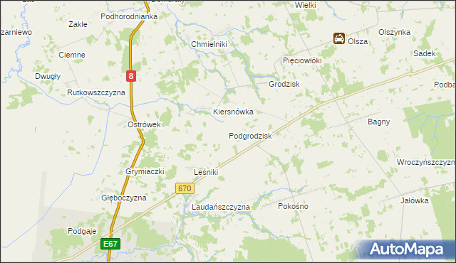 mapa Podgrodzisk, Podgrodzisk na mapie Targeo