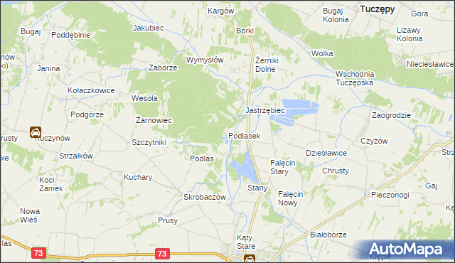 mapa Podlasek gmina Stopnica, Podlasek gmina Stopnica na mapie Targeo