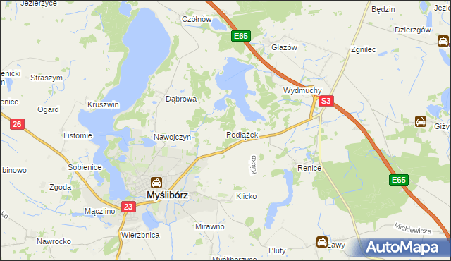 mapa Podłążek, Podłążek na mapie Targeo