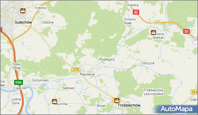 mapa Podlegórz, Podlegórz na mapie Targeo