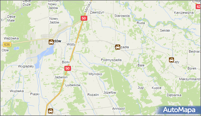 mapa Podmyszadła, Podmyszadła na mapie Targeo