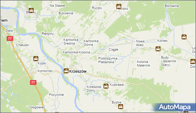 mapa Podolszynka Plebańska, Podolszynka Plebańska na mapie Targeo