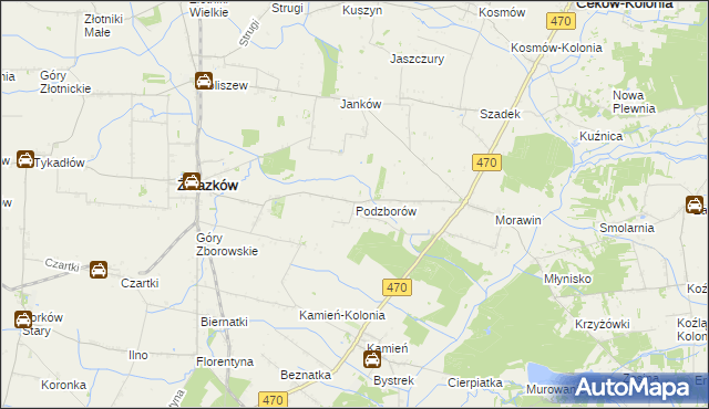 mapa Podzborów, Podzborów na mapie Targeo