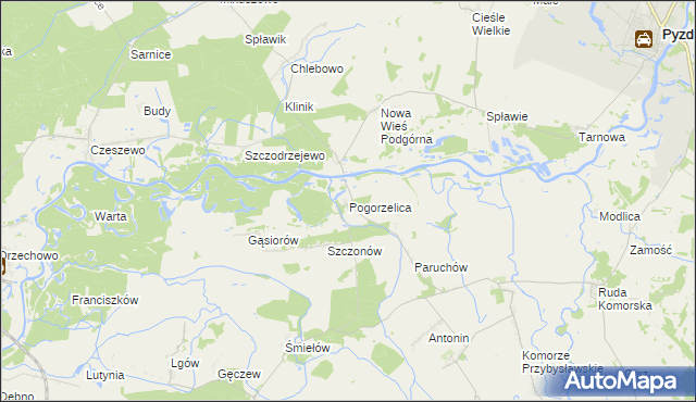 mapa Pogorzelica gmina Żerków, Pogorzelica gmina Żerków na mapie Targeo