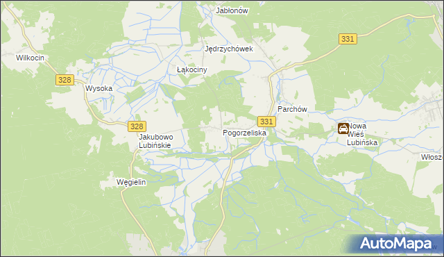 mapa Pogorzeliska, Pogorzeliska na mapie Targeo