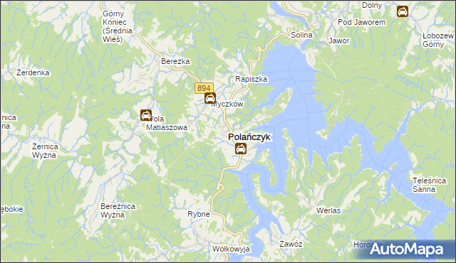 mapa Polańczyk, Polańczyk na mapie Targeo