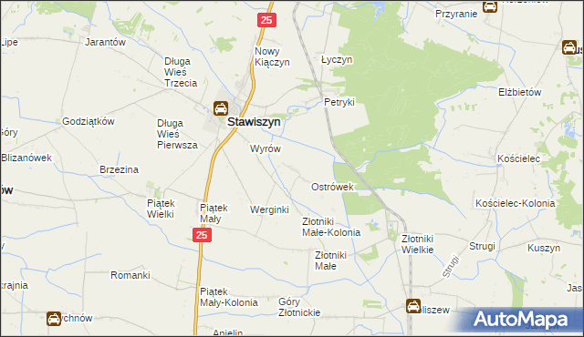 mapa Pólko gmina Stawiszyn, Pólko gmina Stawiszyn na mapie Targeo