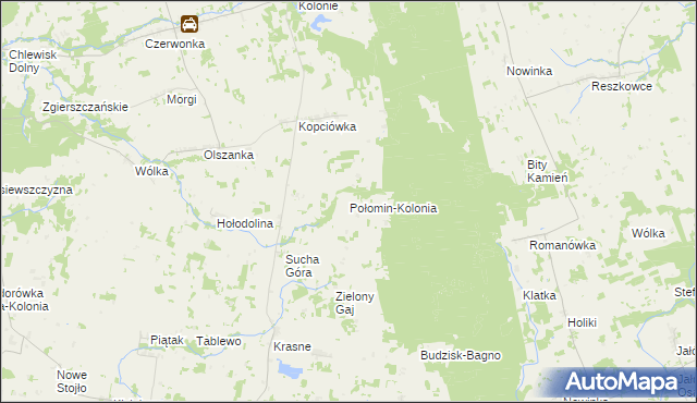 mapa Połomin-Kolonia, Połomin-Kolonia na mapie Targeo