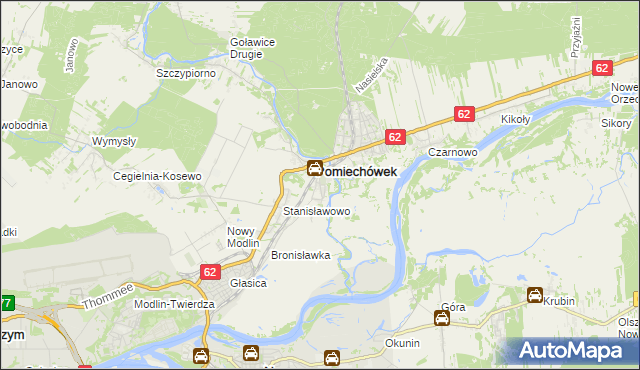 mapa Pomiechowo, Pomiechowo na mapie Targeo